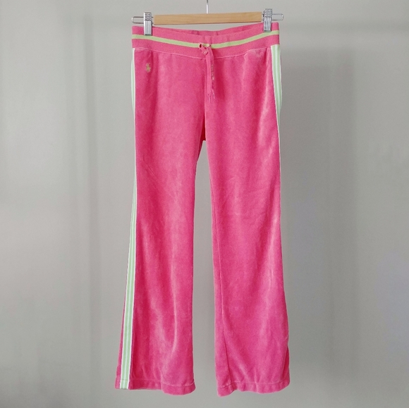 Ralph Lauren Girl's Pink Velour Track Pants Sweatpants Size 8 / 10 - Picture 1 of 10